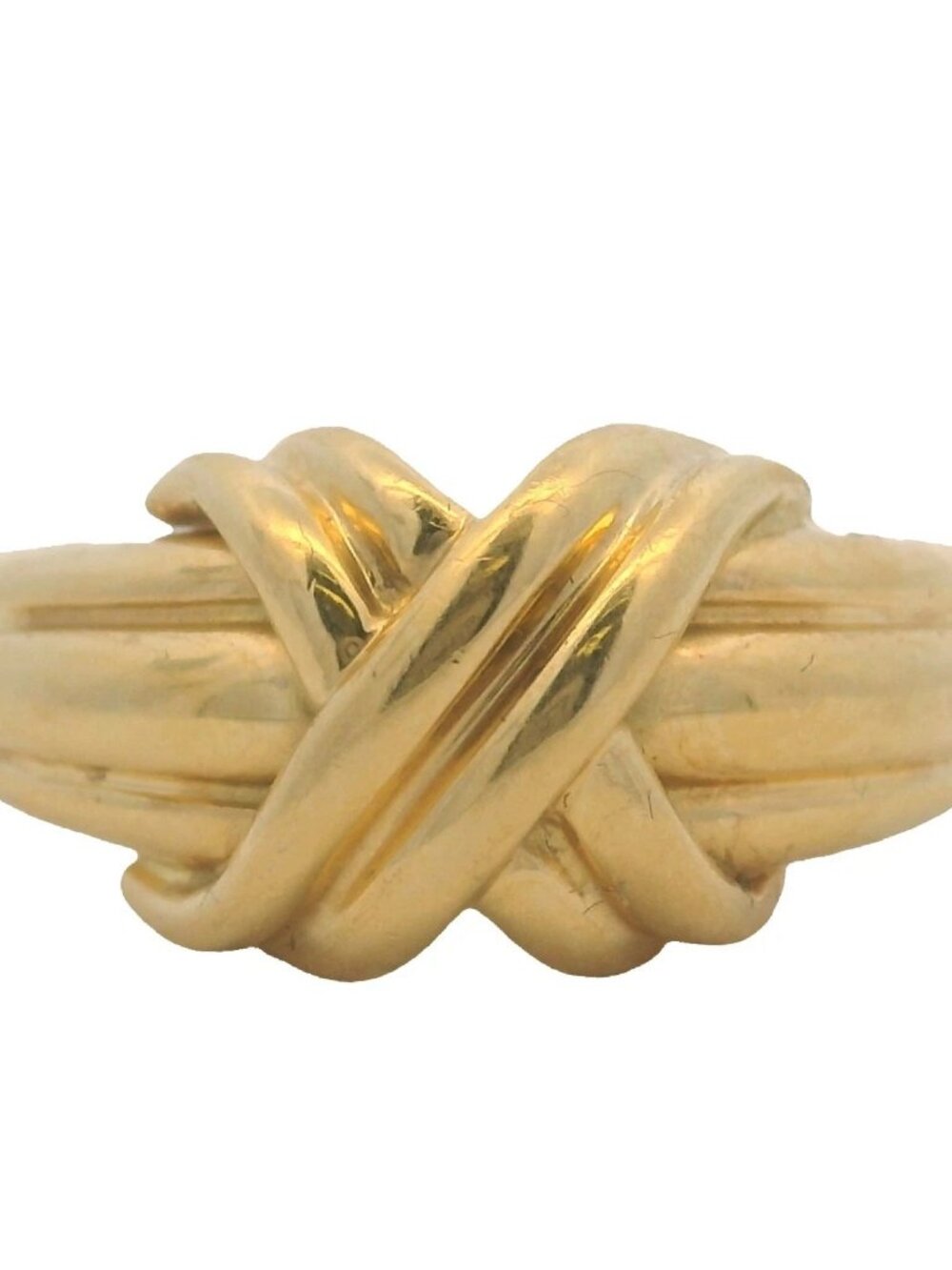 Vintage 1990 Tiffany & Co Solid 18kt Yellow Gold Signature X Knot Ring Size 6